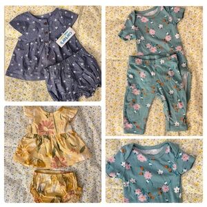 Carters Baby Girl Clothes Floral Bundle Set